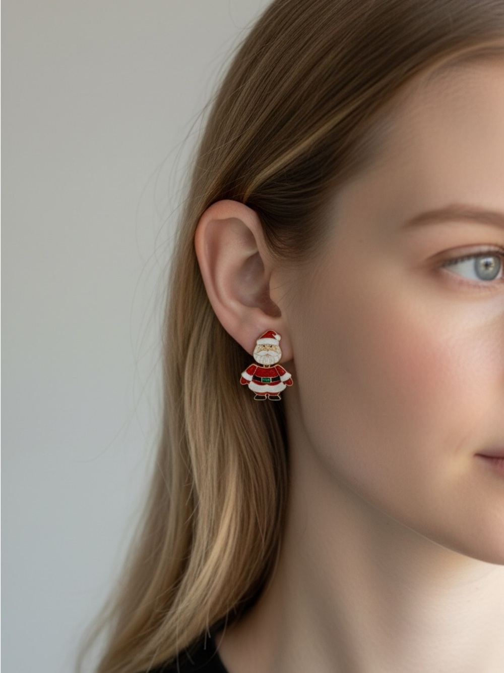 10/22 Festive Red Santa Claus Drop Earrings - Women Jewelry